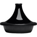 Black Round Enameled Cast Iron Tagine Pot with Lid